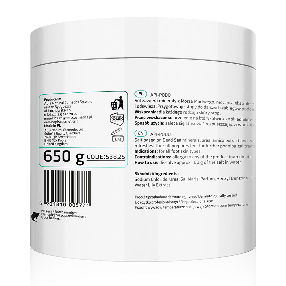Apis API-PODO urea softening foot salt – intensively softens and refreshes rough feet | 650g - REGN
