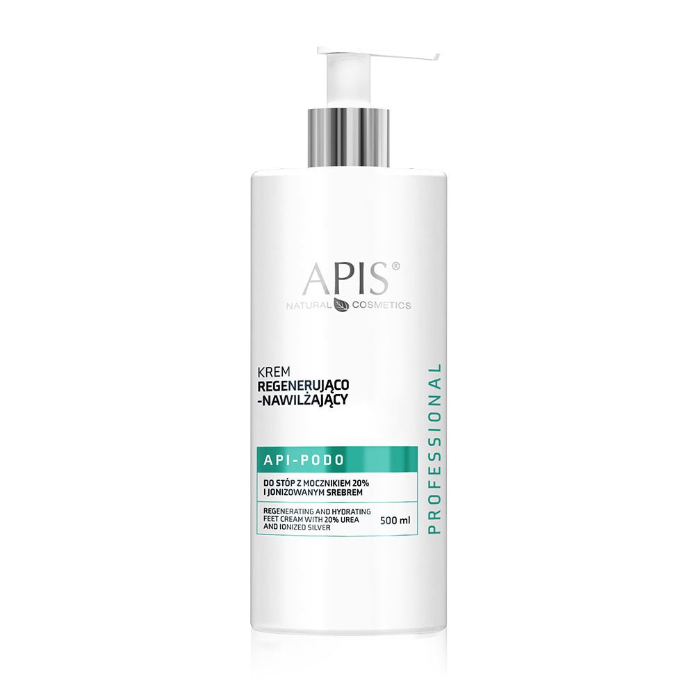 Apis APIS API-PODO Regenerating & Moisturising Foot Cream with 20% Urea and Ionised Silver – Intensive hydration for dry, rough feet | 500ml - REGN
