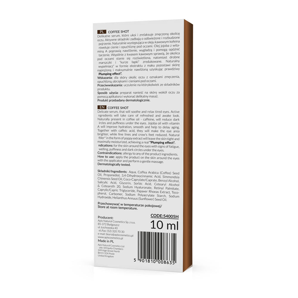 Apis Coffee Shot HOME THERAPIS Bio-revitalising eye serum with caffeine acid & coffee seed oil - REGN