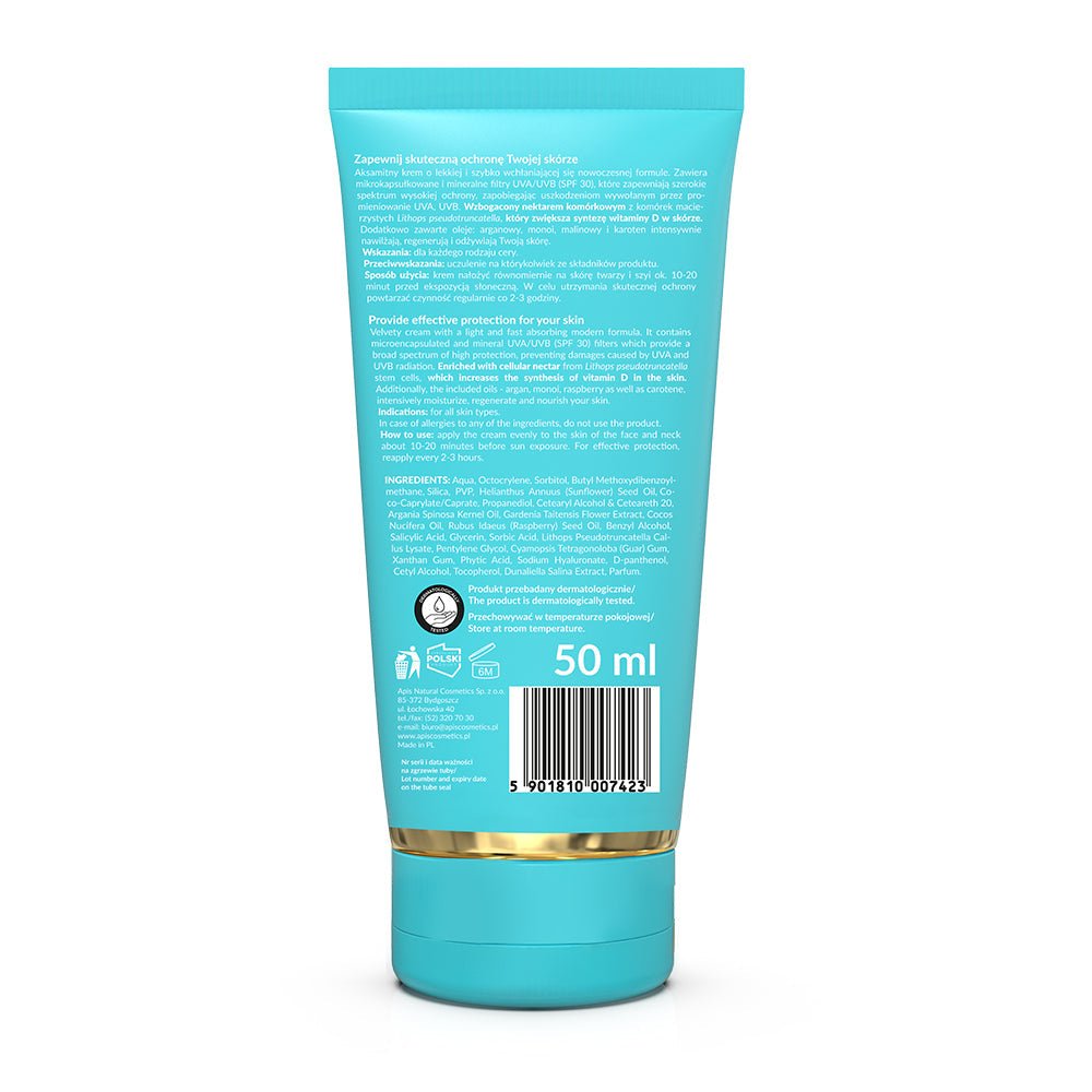 Apis Hello Summer SPF 30 facial sunscreen with cell nectar - protects and nourishes skin | 50ml - REGN
