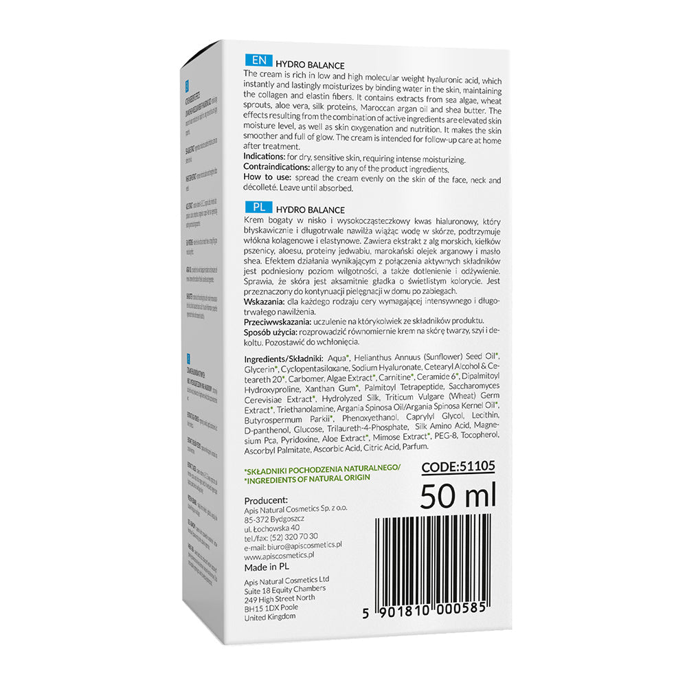 Apis Hydro Balance Home terApis Intensive Moisturising Cream with Hyaluronic Acid | 50ml - REGN