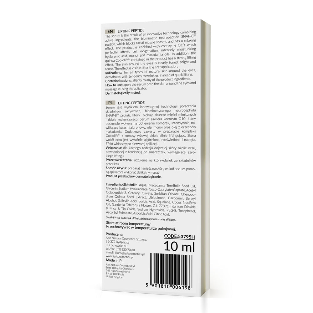 Apis Lifting Peptide Eye Serum with SNAP-8 Peptide | 10 ml | Botox-Like - REGN