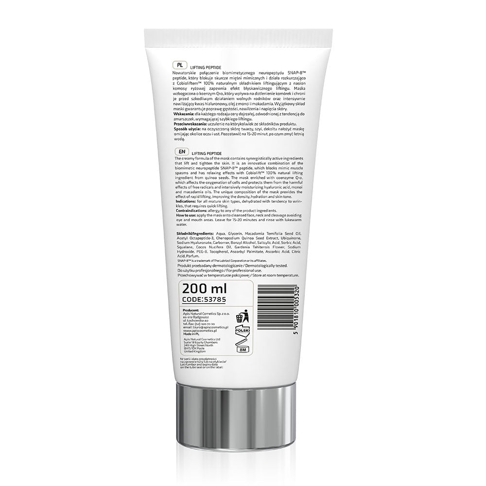 Apis Lifting Peptide Tightening Mask with SNAP-8 Peptide | 200ml | Botox-Like - REGN