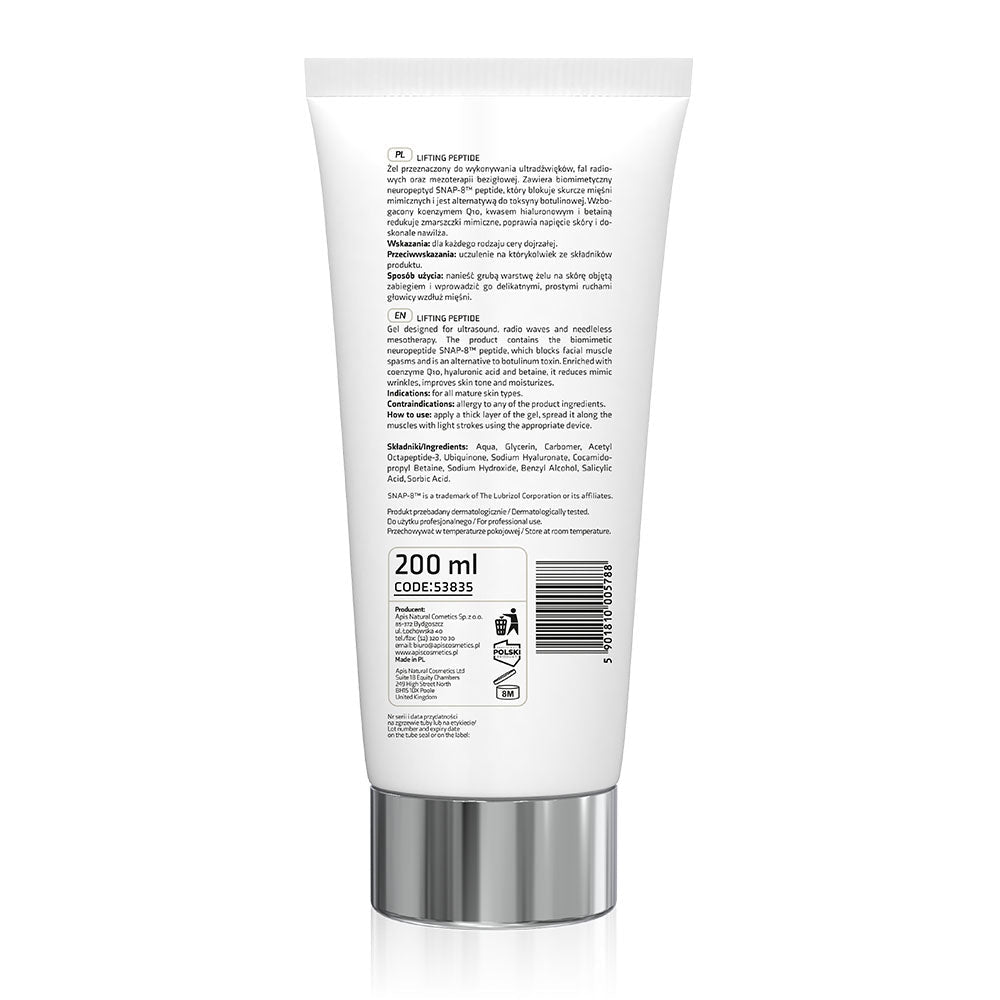 Apis Lifting Peptide Ultrasound Gel with SNAP-8 Peptide | 200 ml | Botox-Like - REGN