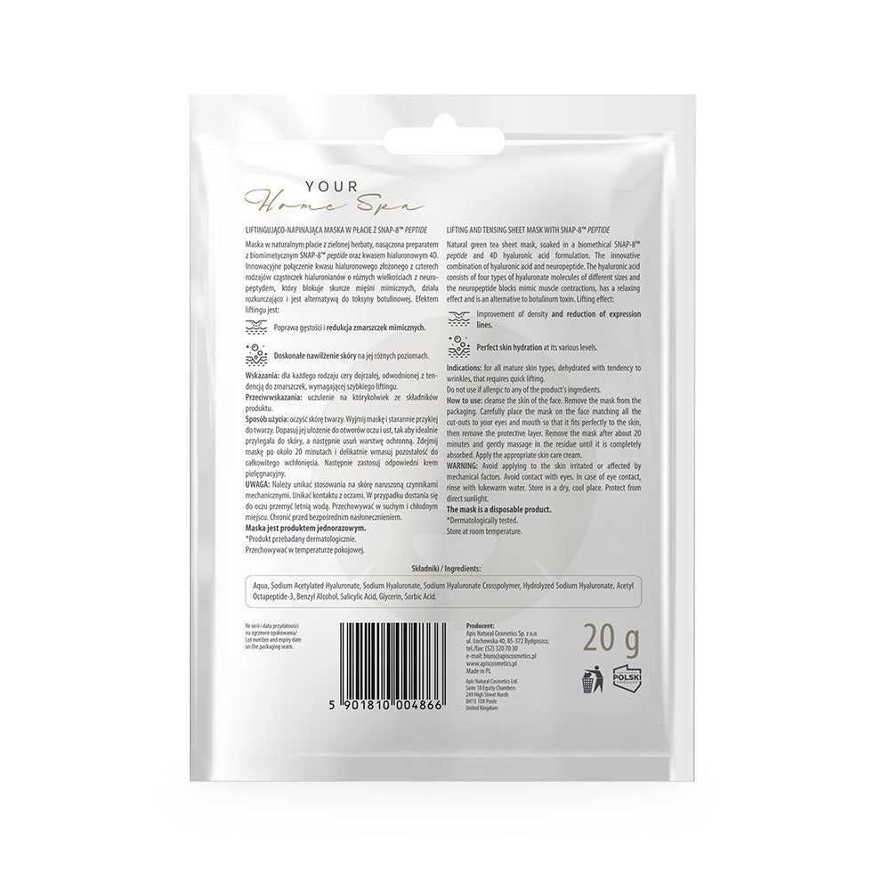Apis Lifting & Tensing Sheet Mask with SNAP‑8 Peptide | 20 g - REGN