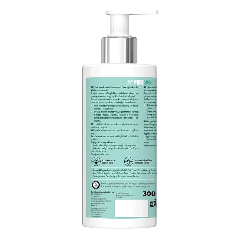 Apis My Pure Skin Normalising Face Wash Gel | 300ml - REGN