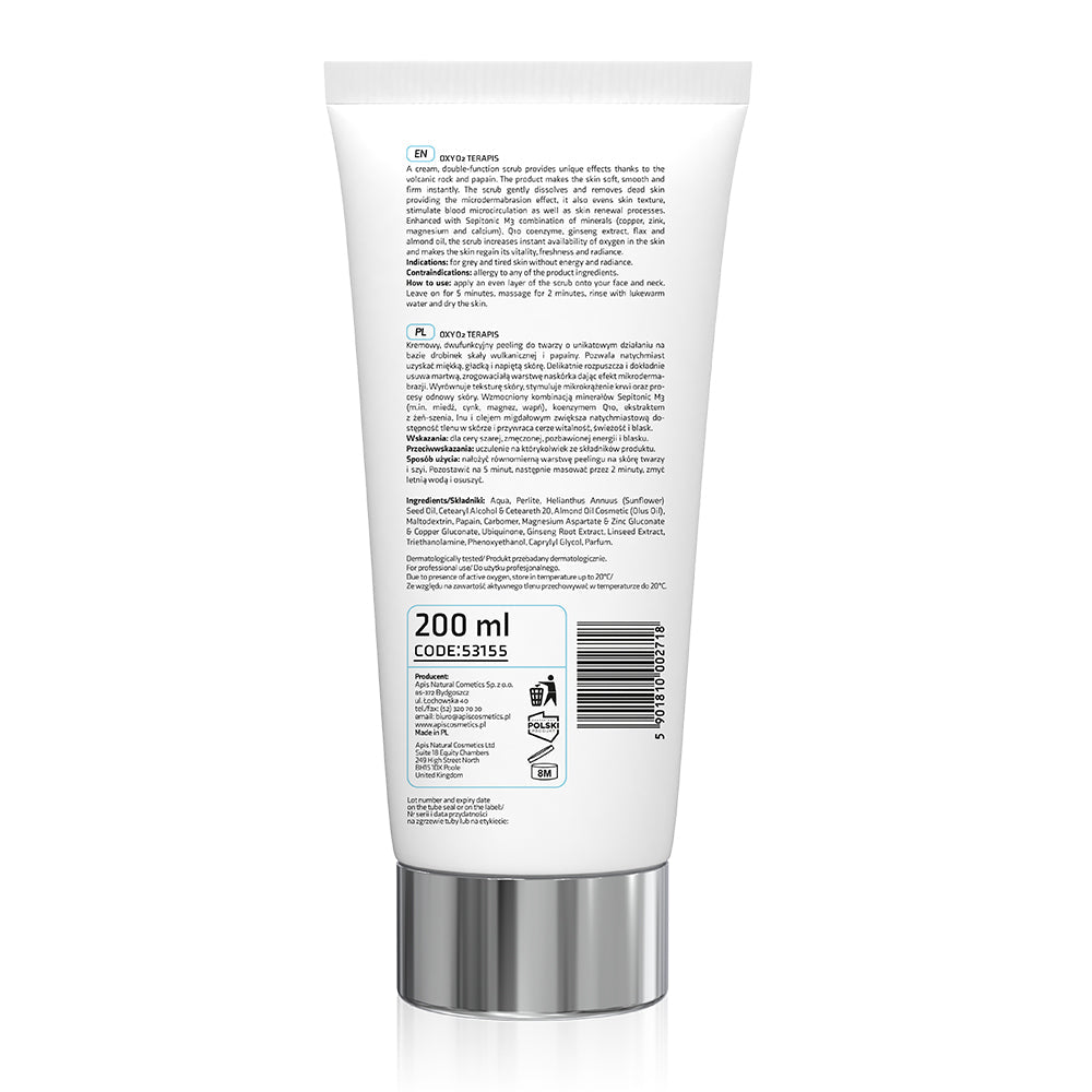 Apis OXY O2 Oxygenating Peel – Microdermabrasion Effect Exfoliator | 200ml - REGN