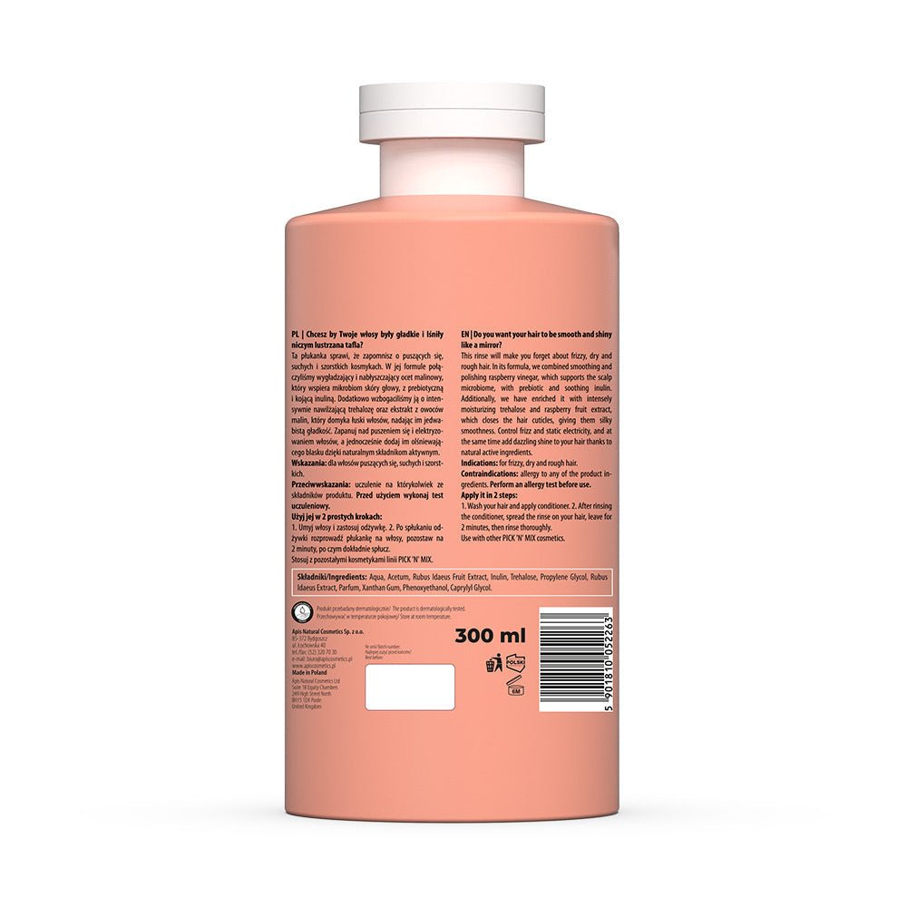 Apis Pick’n’Mix Raspberry Vinegar Rinse | Smoothing Finish | 300 ml - REGN