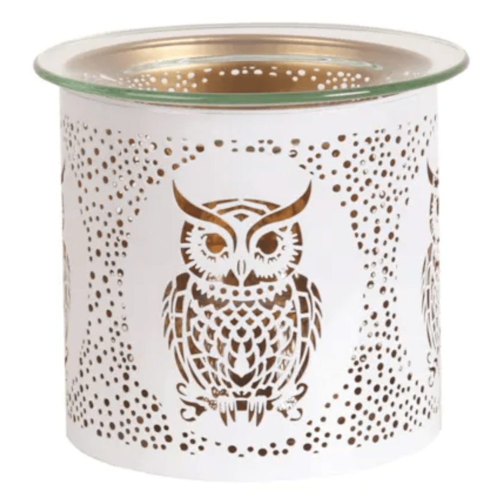 Aroma White Owl Metal Jar Sleeve & Wax Melt Warmer - REGN