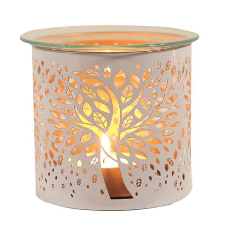 Aroma White Tree of Life Metal Jar Sleeve & Wax Melt Warmer - REGN