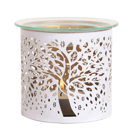 Aroma White Tree of Life Metal Jar Sleeve & Wax Melt Warmer - REGN