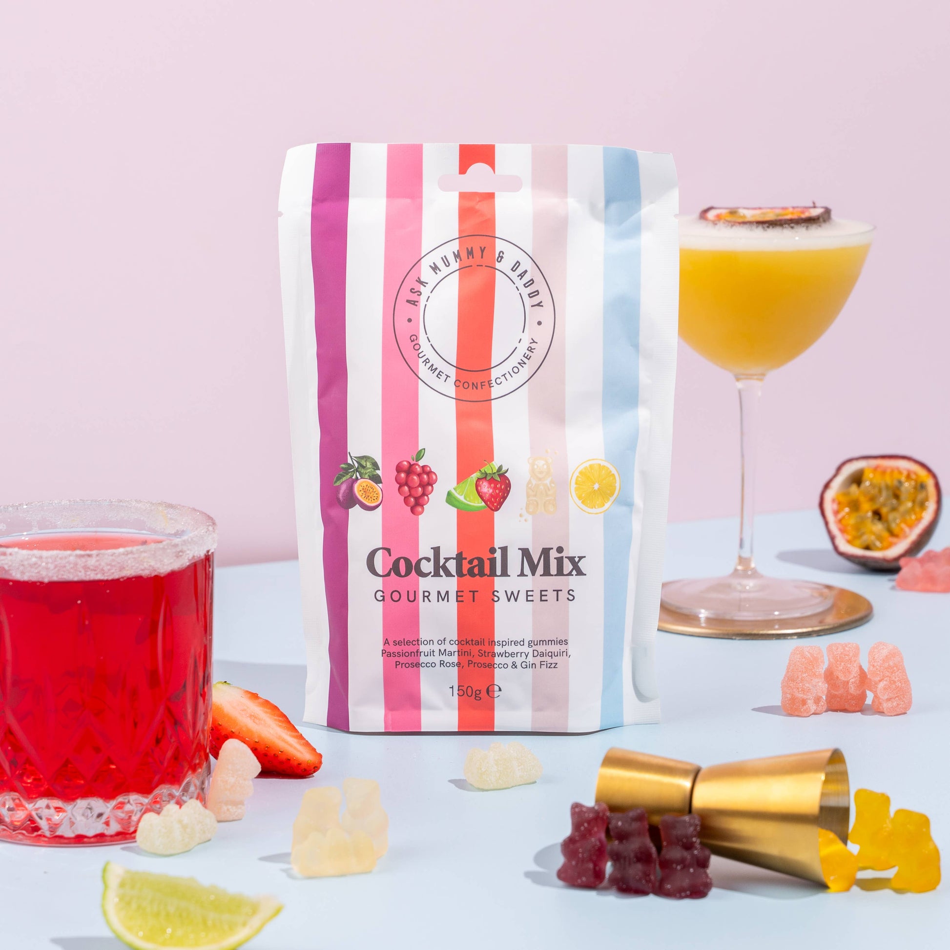 Ask Mummy & Daddy Cocktail Mix Share Bag 150g – Mixed Cocktail Gummies - REGN