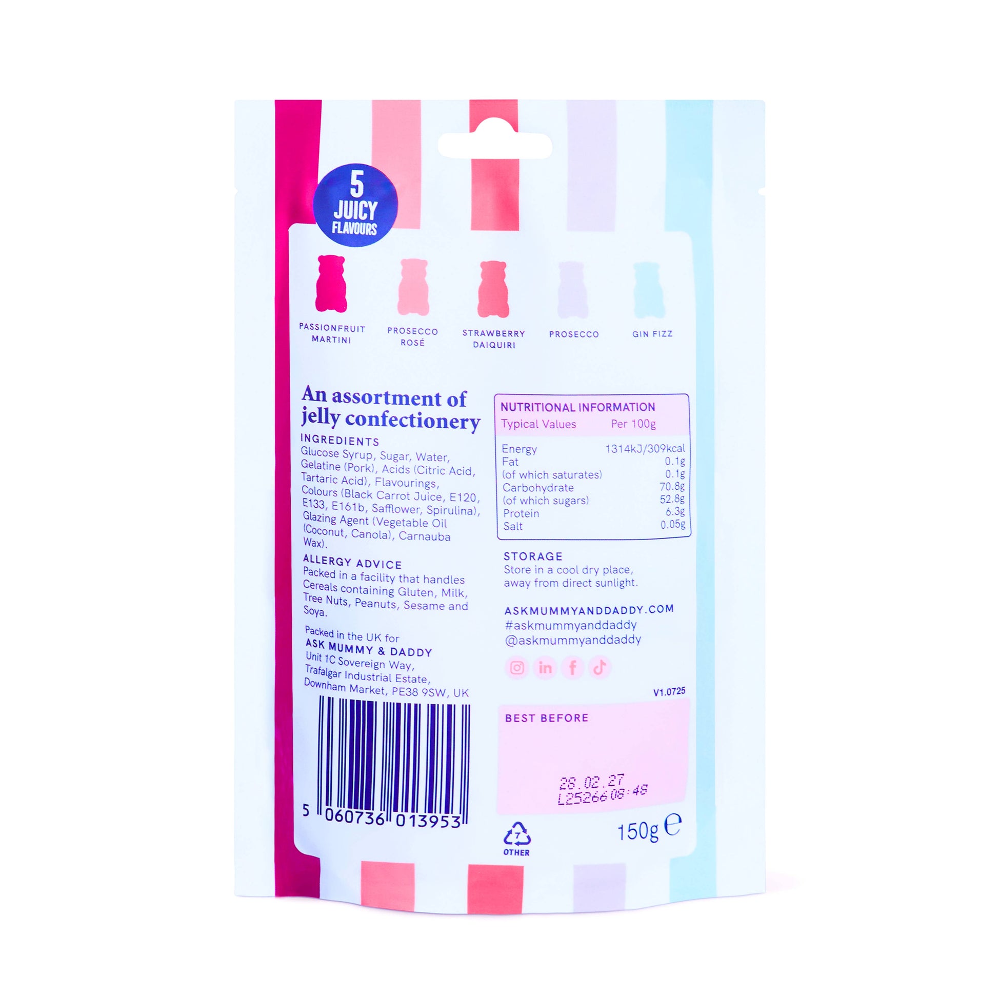 Ask Mummy & Daddy Cocktail Mix Share Bag 150g – Mixed Cocktail Gummies - REGN