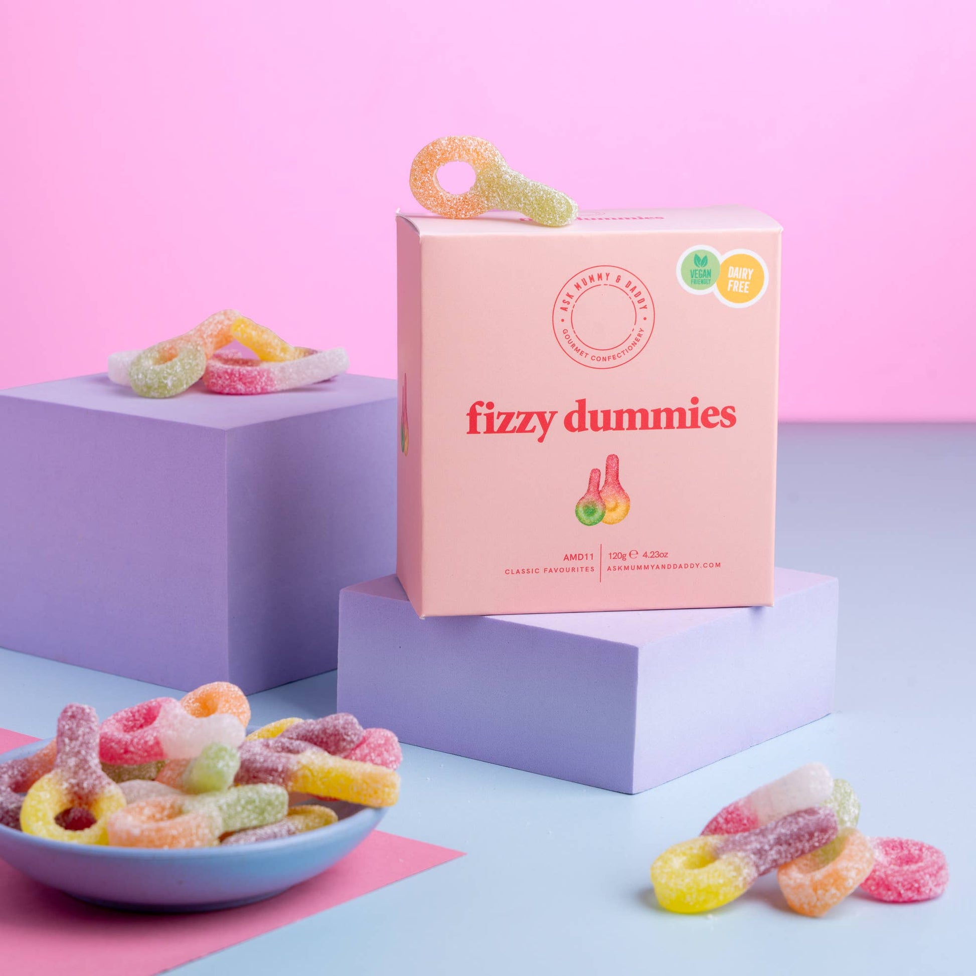 Ask Mummy & Daddy Fizzy Dummies Gift Box – Fizzy Fruity Gummy Sweets - REGN