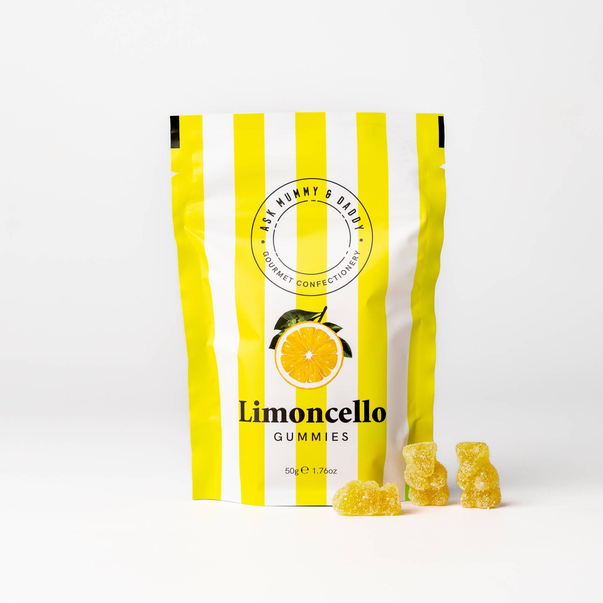 Ask Mummy & Daddy Limoncello Gummies 50g Pouch – Lemon Flavoured Cocktail Sweets - REGN