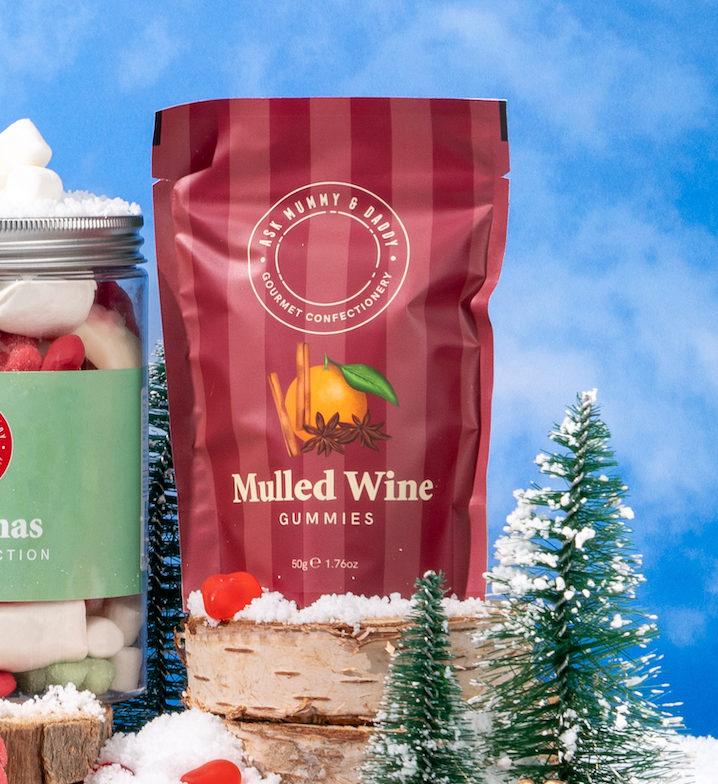 Ask Mummy & Daddy Mulled Wine Gummies 50g Pouch – Heart Shaped Mulled Wine Flavoured Sweets - REGN