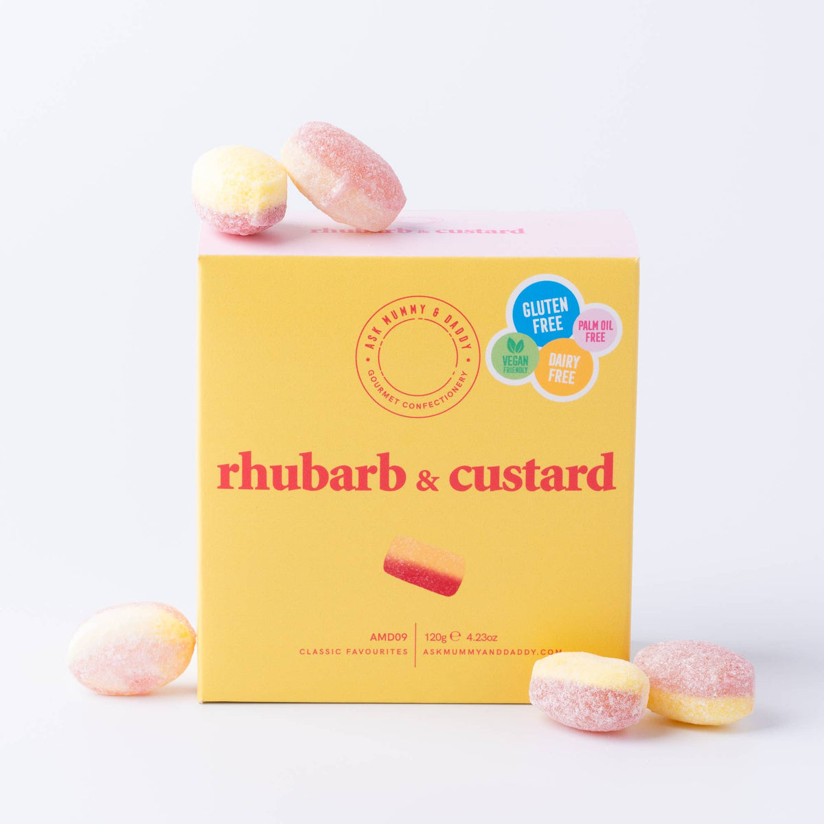 Ask Mummy & Daddy Rhubarb & Custard Gift Box – Rhubarb and Custard Sweets - REGN
