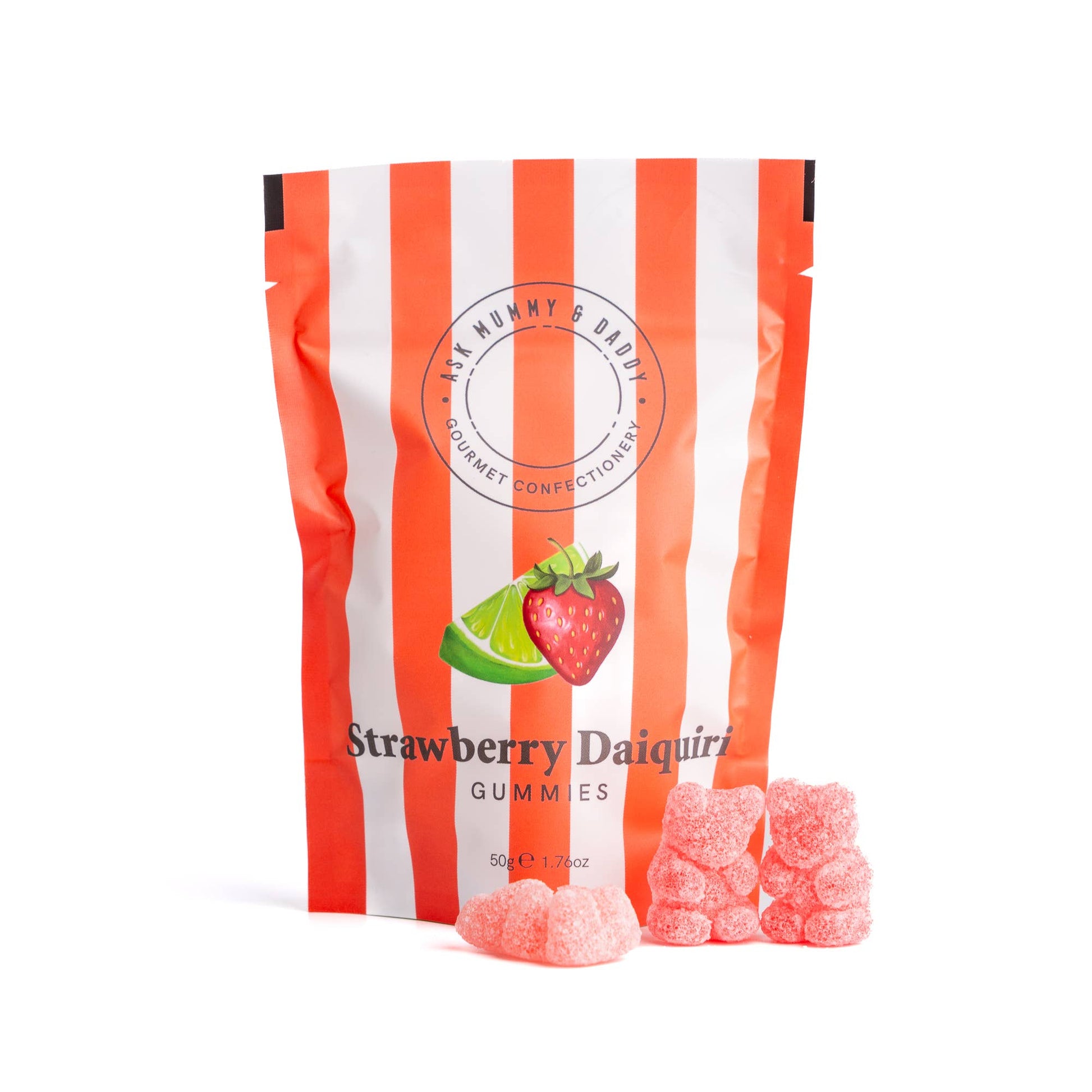 Ask Mummy & Daddy Strawberry Daiquiri Cocktail Gummies 50g Pouch – Strawberry Cocktail Sweets - REGN