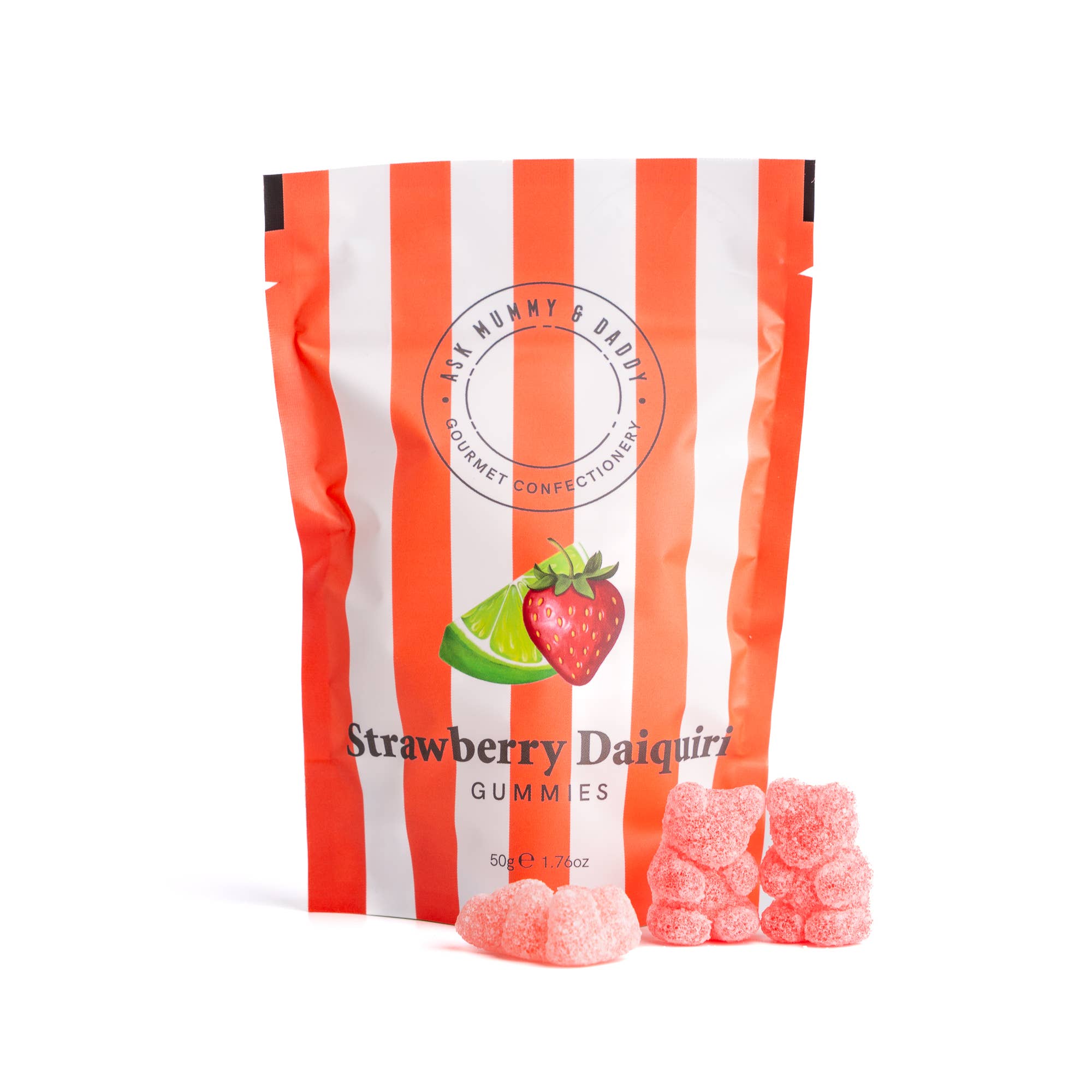 Ask Mummy & Daddy Strawberry Daiquiri Cocktail Gummies 50g Pouch – Strawberry Cocktail Sweets - REGN