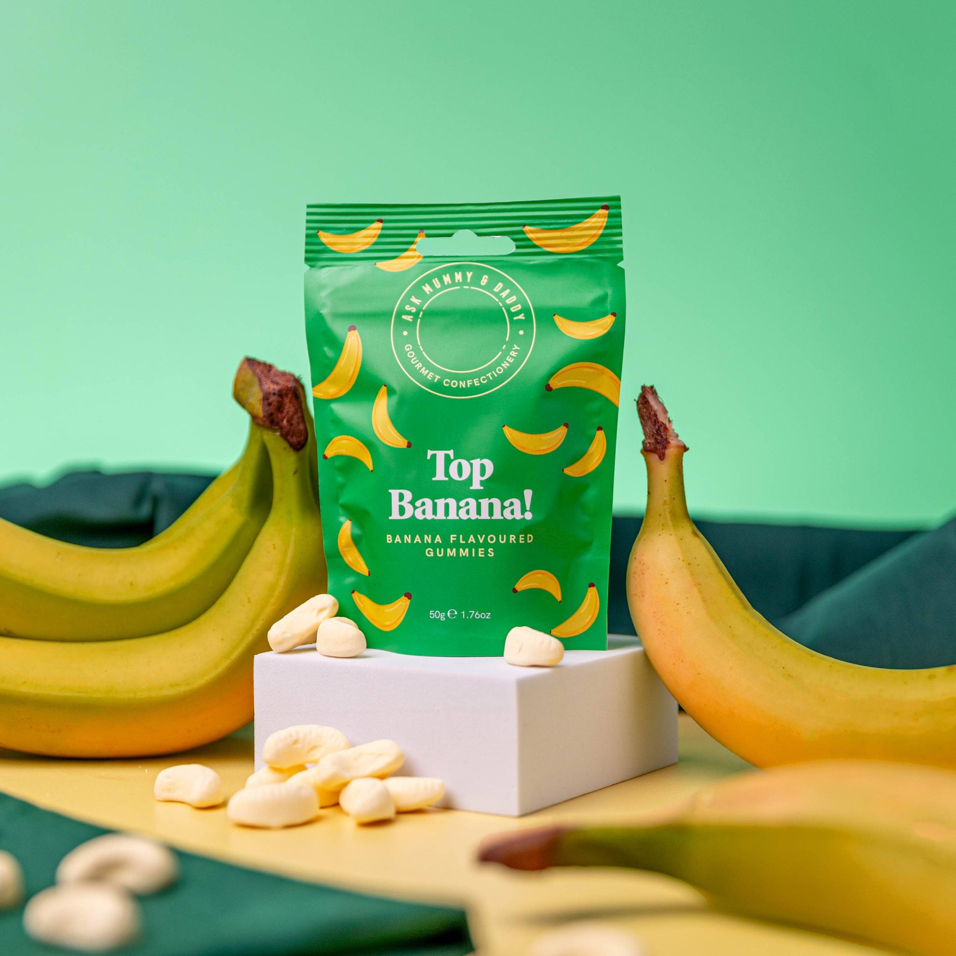 Ask Mummy & Daddy Top Banana Foam Gummies 100g Pouch – Banana Flavoured Sweets - REGN
