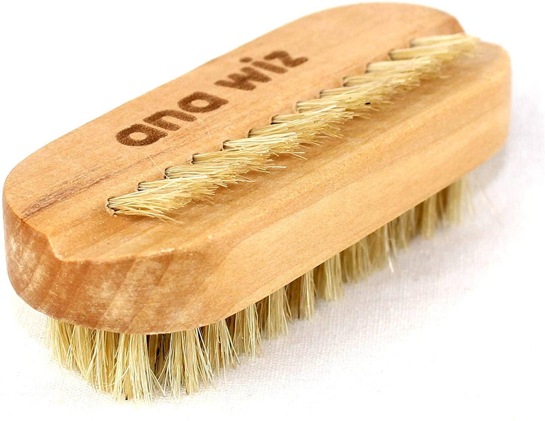 Wooden Nail Brush with Natural Bristles – Double-Sided Lotus Wood Design