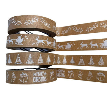 Festive Biodegradable Paper Tape - 24mm x 50m