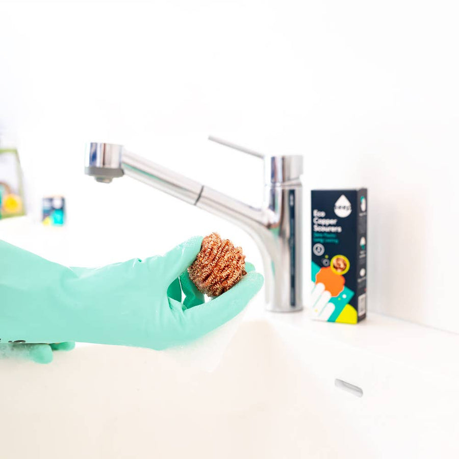 Eco Copper Scourers 3-Pack | Recyclable Antibacterial Scrubbers