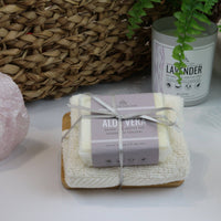 Natural Soap, Cotton Cloth & Bamboo Dish Gift Set – Handmade in Yorkshire