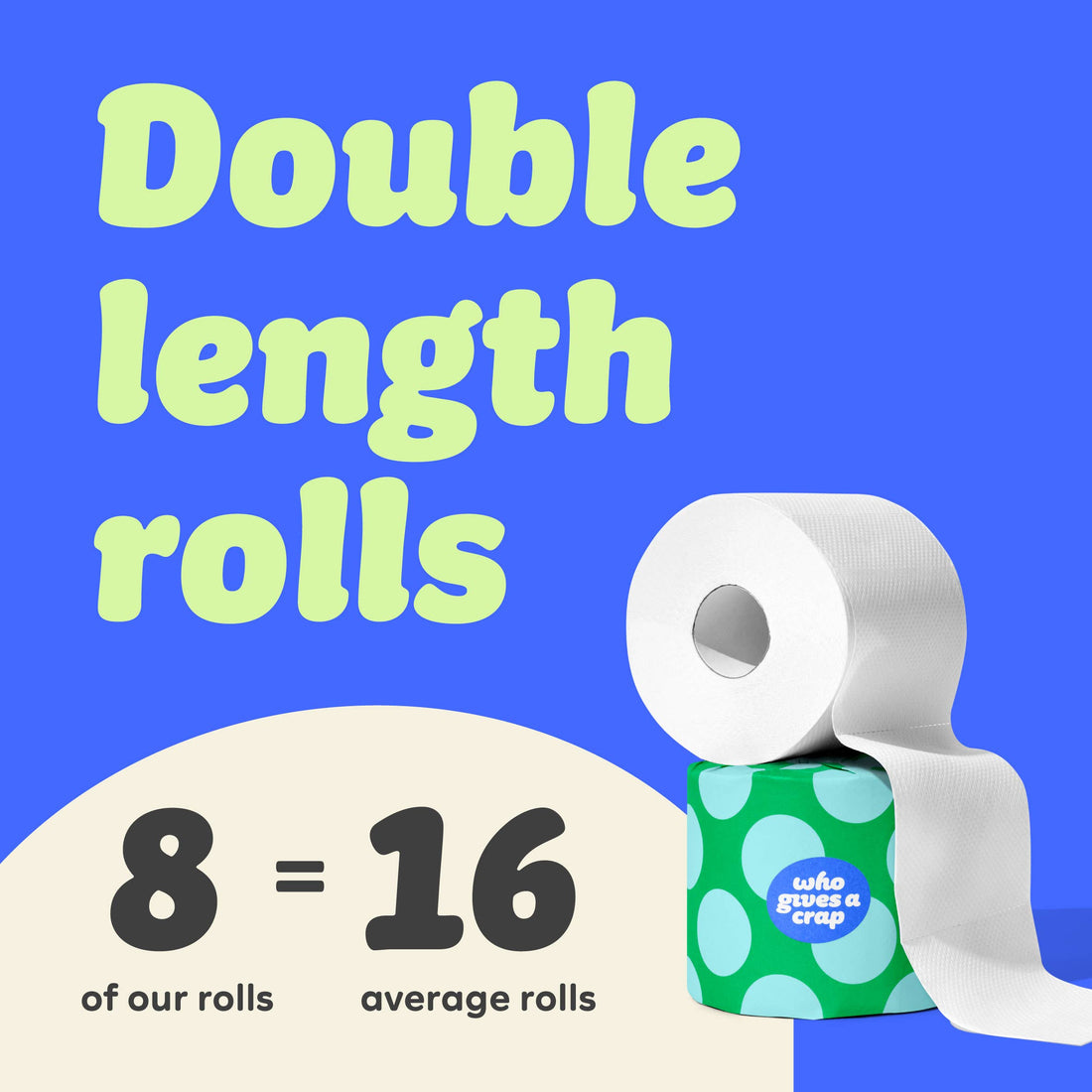Classic Recycled Toilet Roll | Double Length 8 Pack