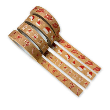 Colourful Festive Biodegradable Paper Tape 24mm x 50m