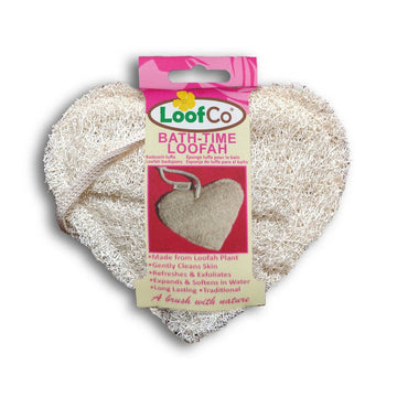 LoofCo Bath-Time Heart Loofah Pad – Natural Exfoliating Body Sponge