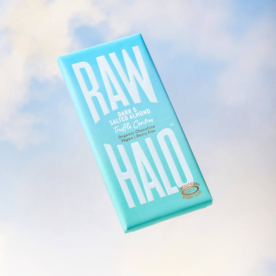Organic Vegan Dark Chocolate with Salted Almond Truffle 90g