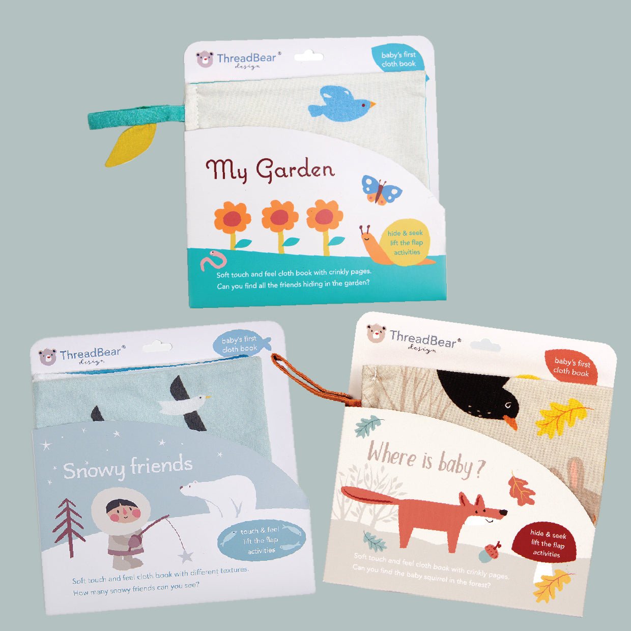 Baby Activity Book Set of 3 Bundle ( My Garden, Where is Baby, Snowy Friends) - REGN