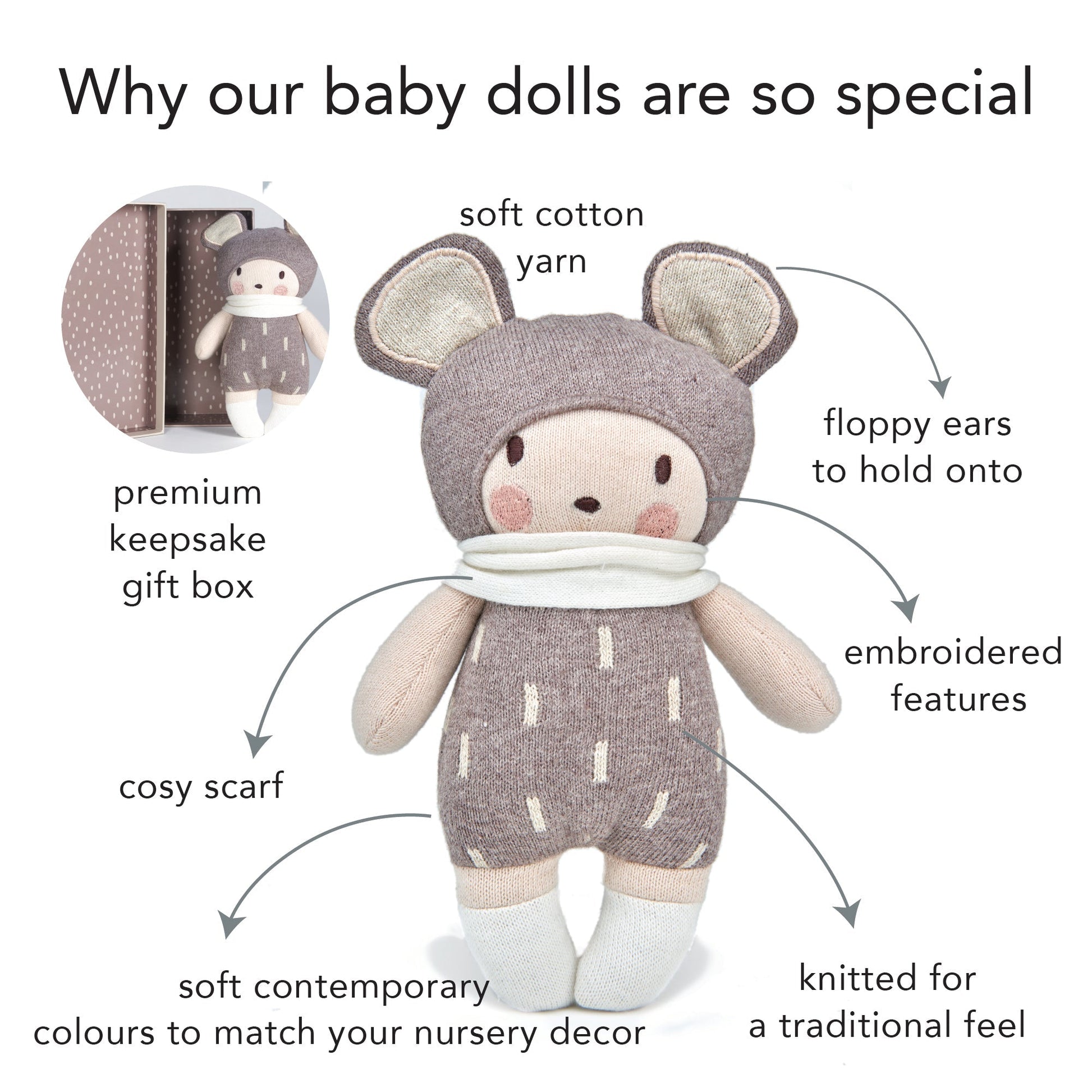 Baby Beau Knitted Doll - REGN