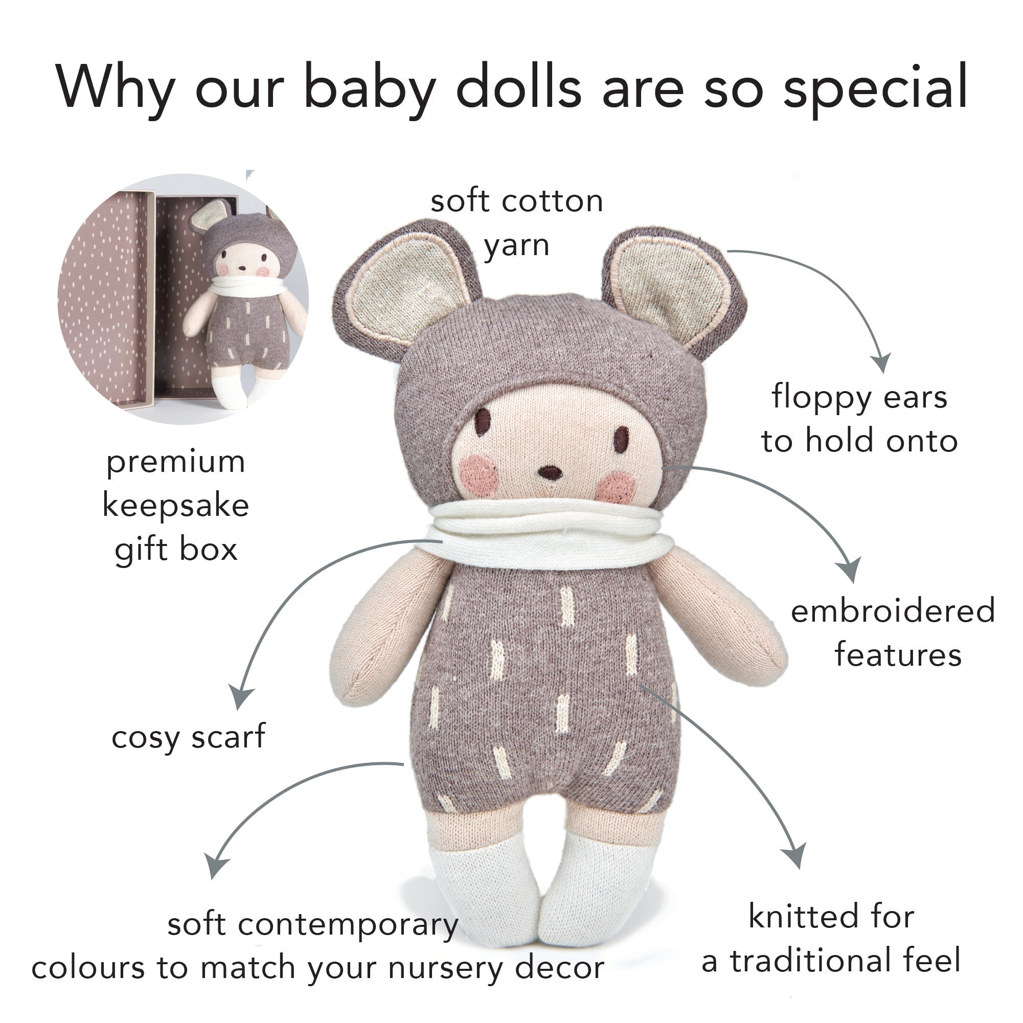 Baby Beau Knitted Doll - REGN