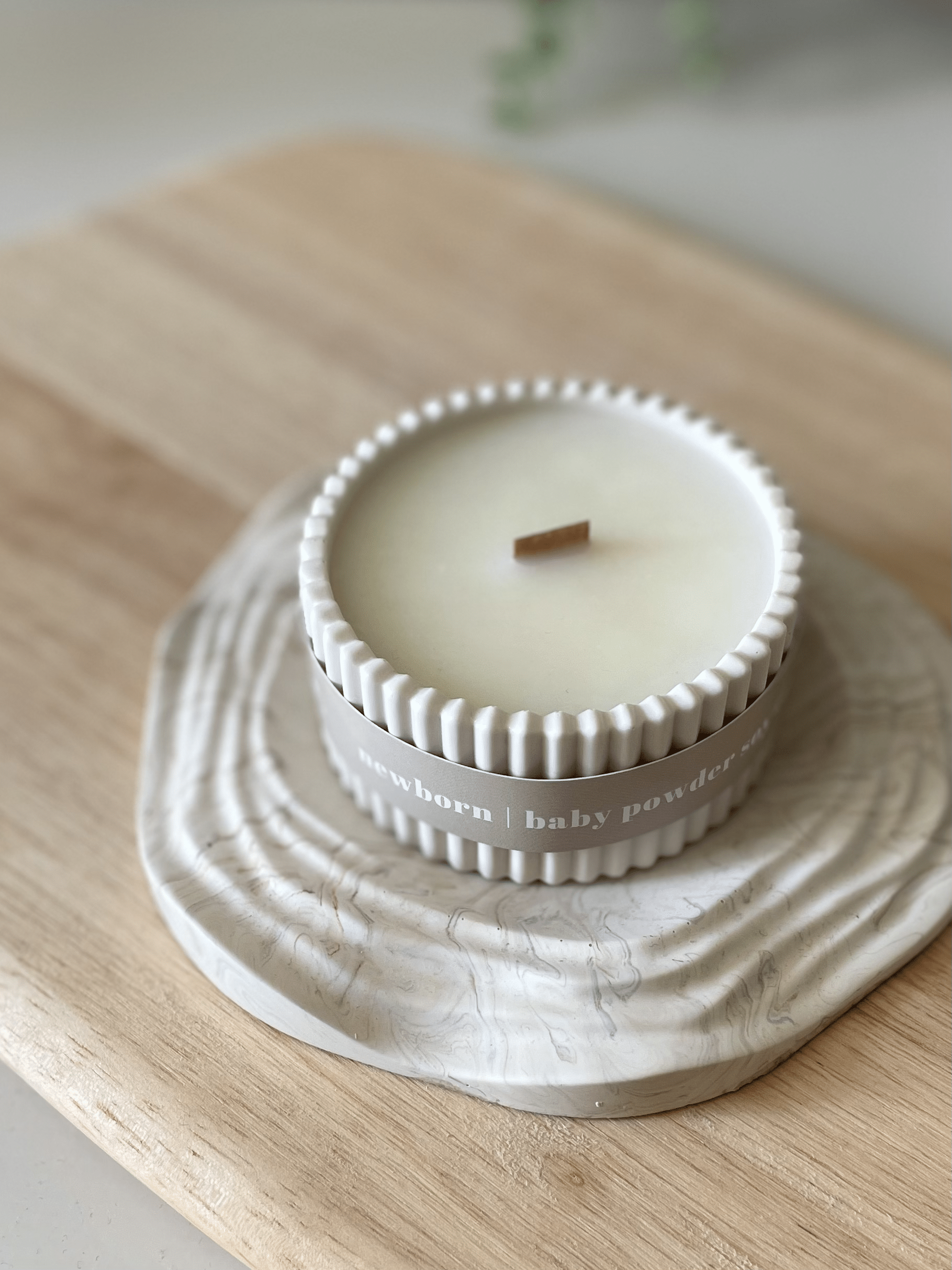 Baby Powder Stoneware Soy Candle – Scandi Minimalist Home Candle - REGN