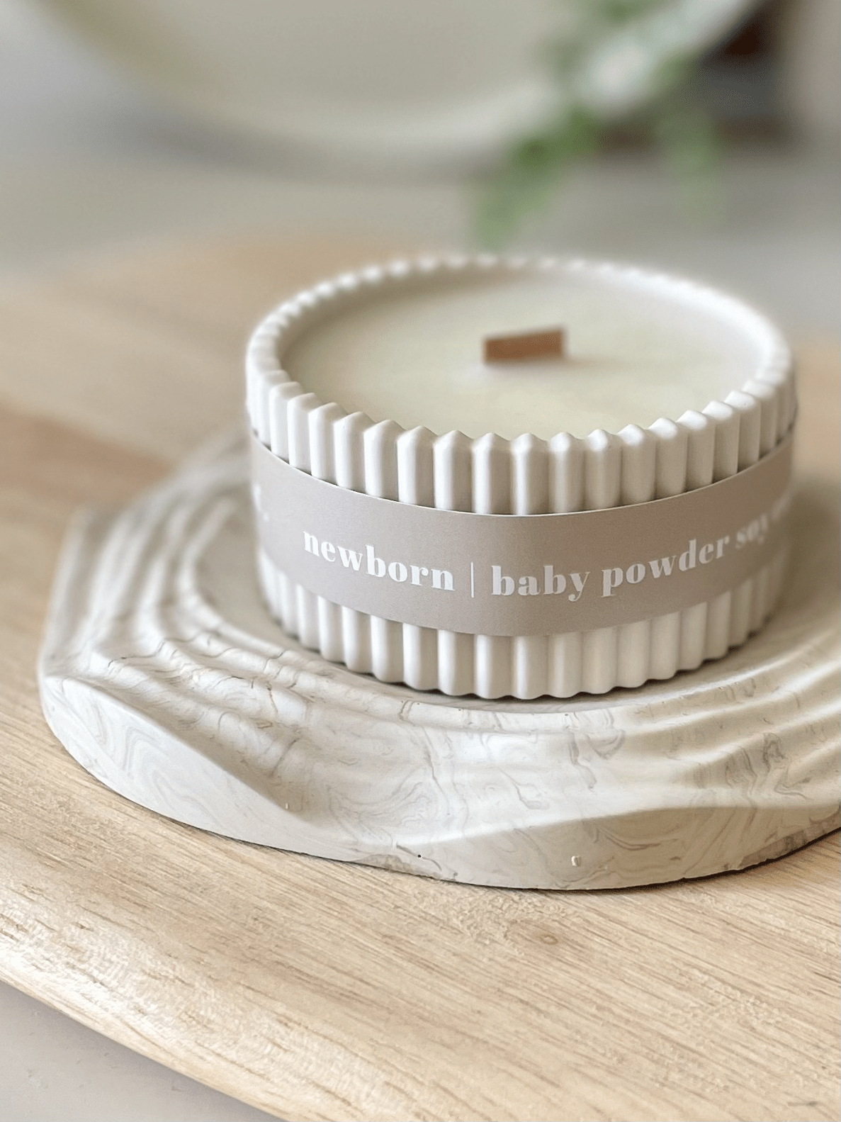 Baby Powder Stoneware Soy Candle – Scandi Minimalist Home Candle - REGN