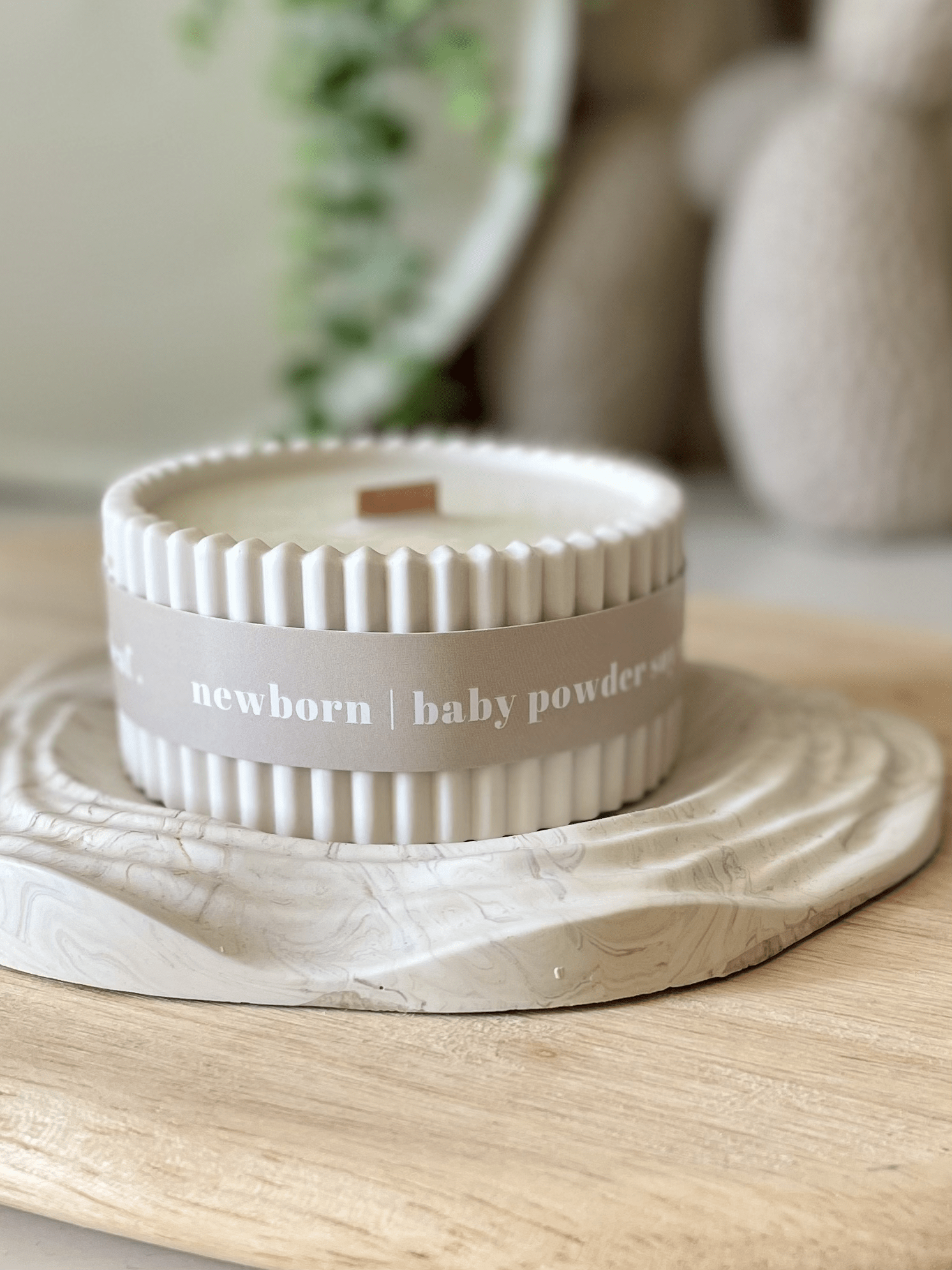 Baby Powder Stoneware Soy Candle – Scandi Minimalist Home Candle - REGN