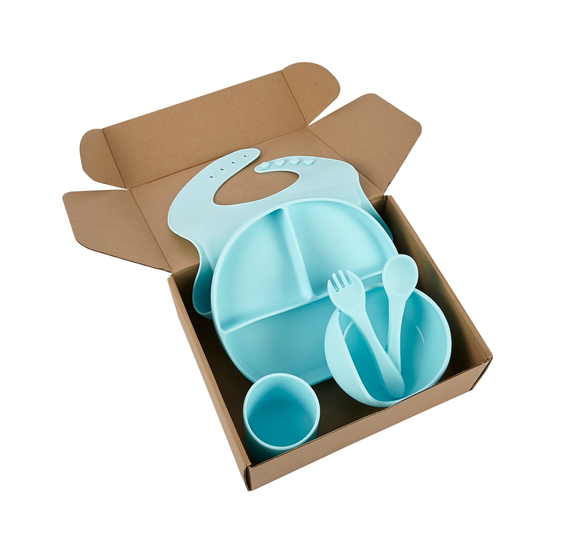 Baby Silicone Feeding Set 6pcs - Blue - REGN