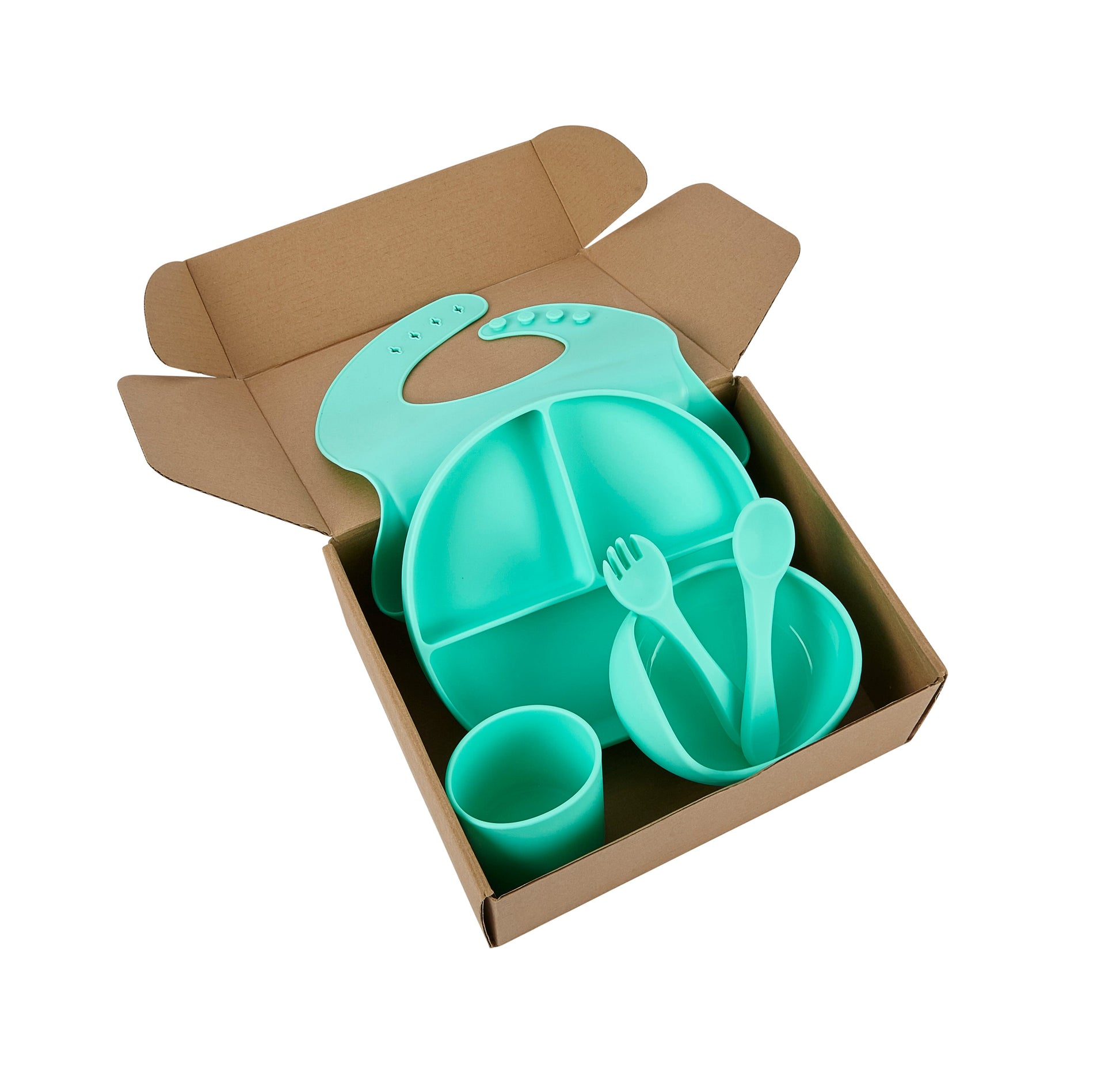 Baby Silicone Feeding Set 6pcs - Green - REGN