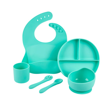 Baby Silicone Feeding Set 6pcs - Green - REGN