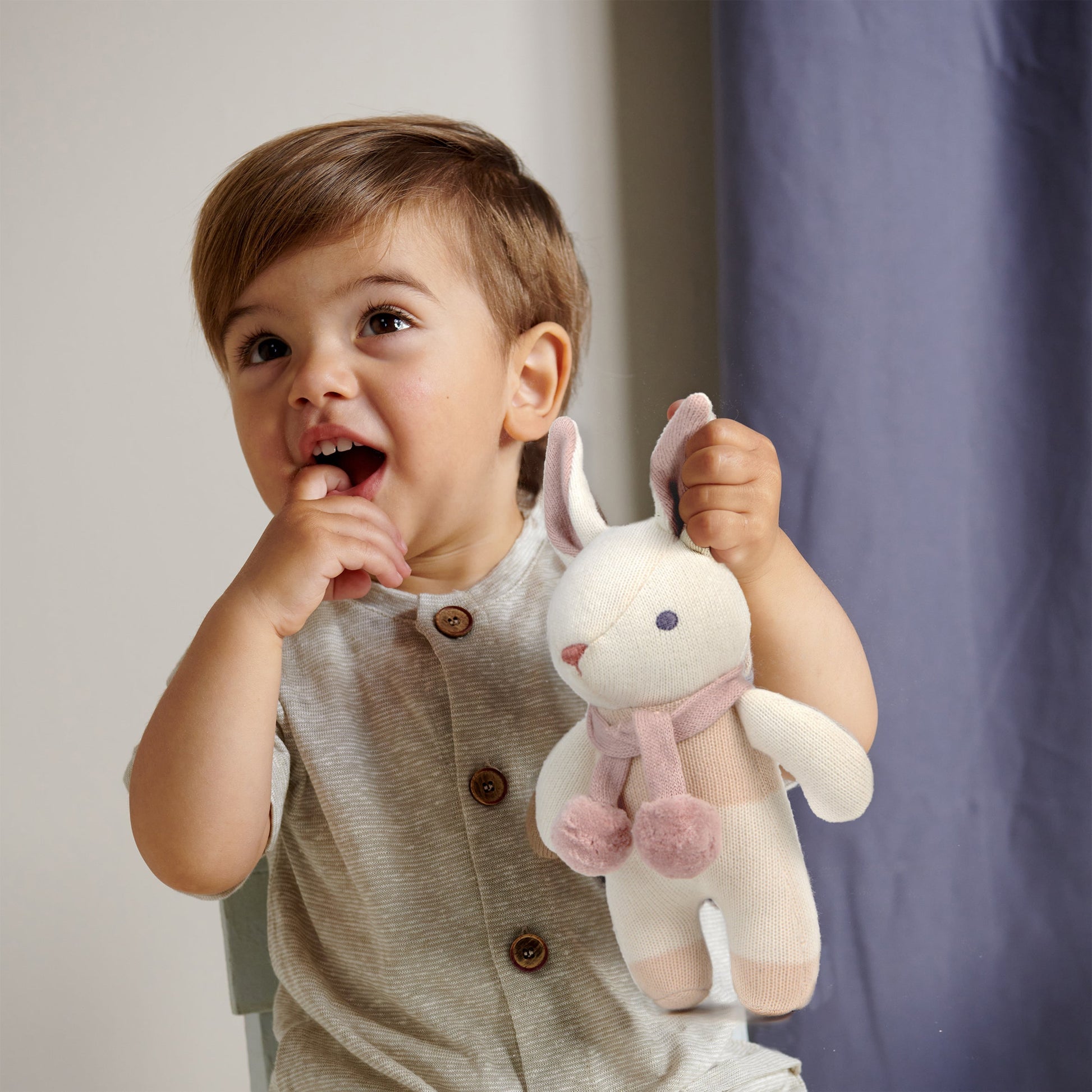 Baby Threads Cream Bunny Rattle - REGN
