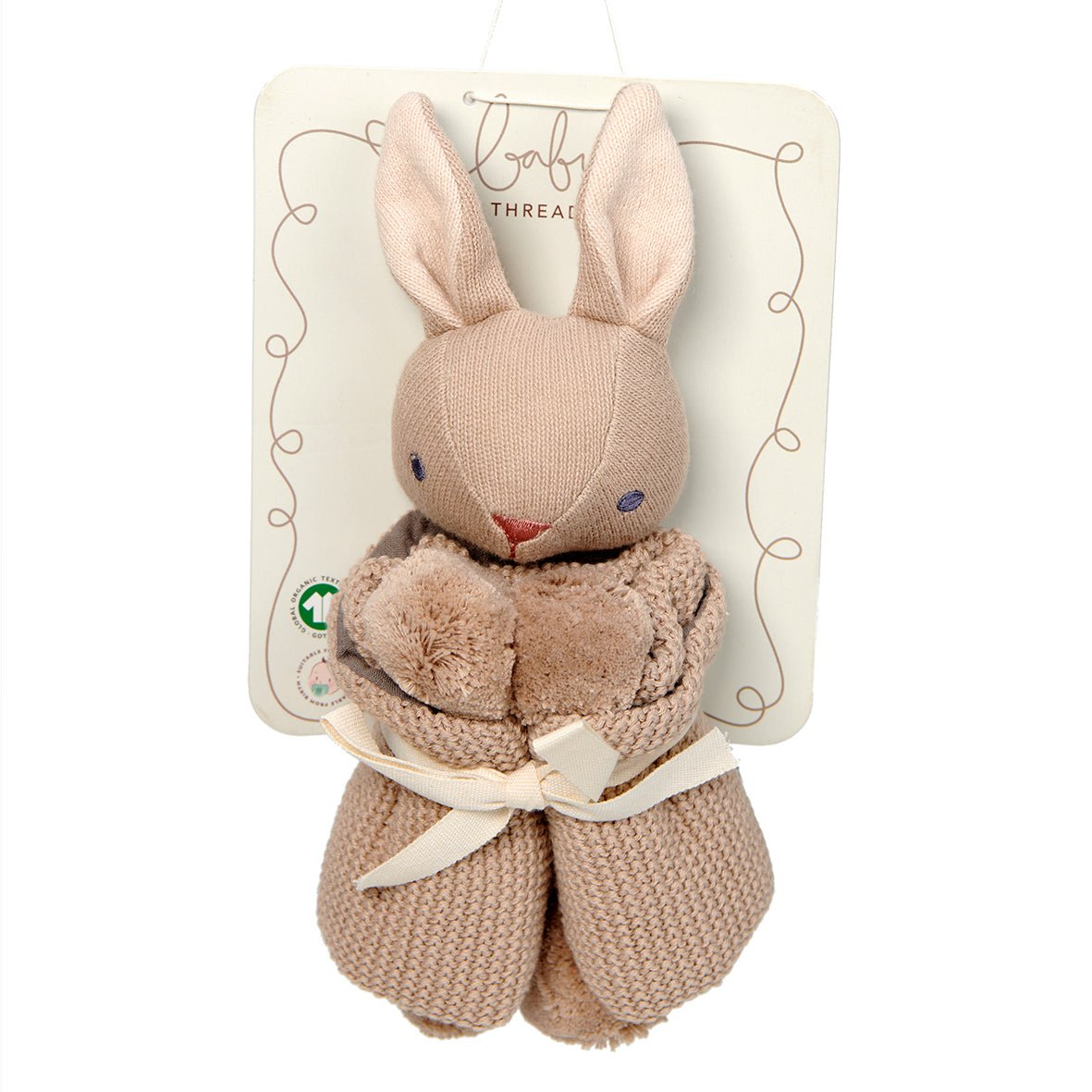 Baby Threads Taupe Bunny Comforter - REGN