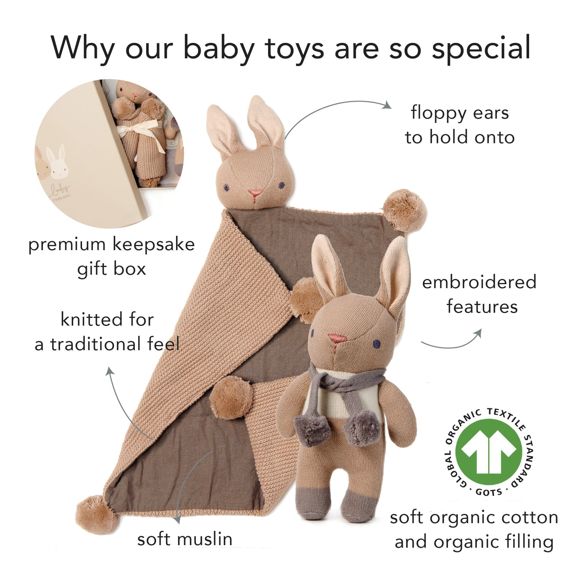 Baby Threads Taupe Bunny Gift Set - REGN