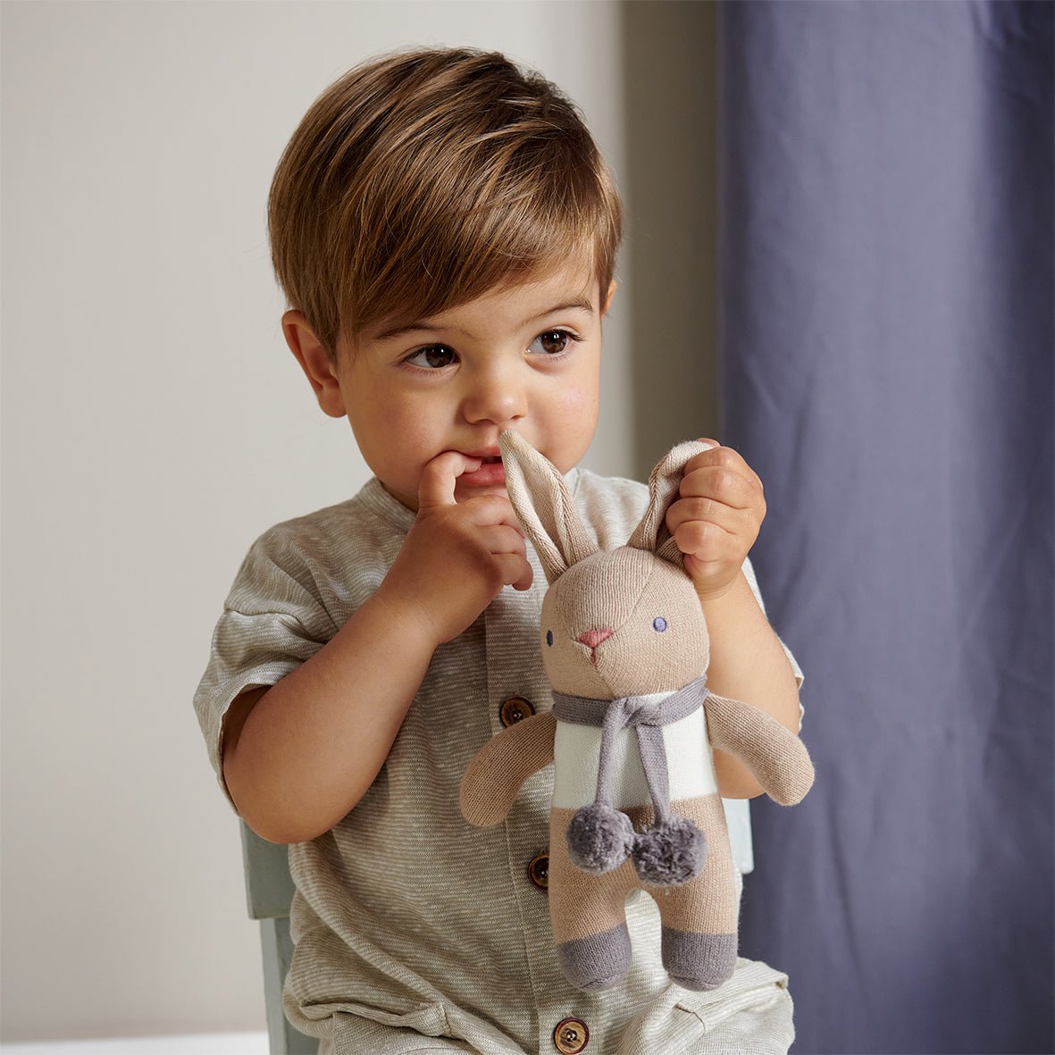 Baby Threads Taupe Bunny Rattle - REGN