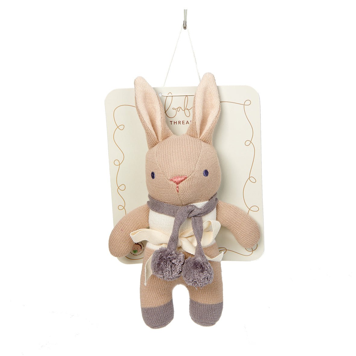 Baby Threads Taupe Bunny Rattle - REGN