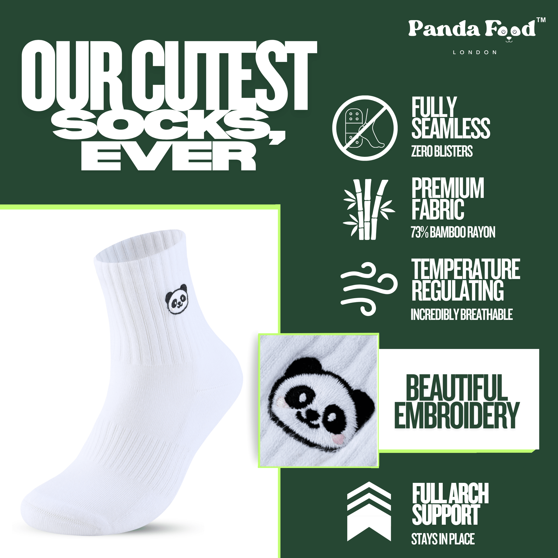Bamboo Embroidered Animal Socks - REGN
