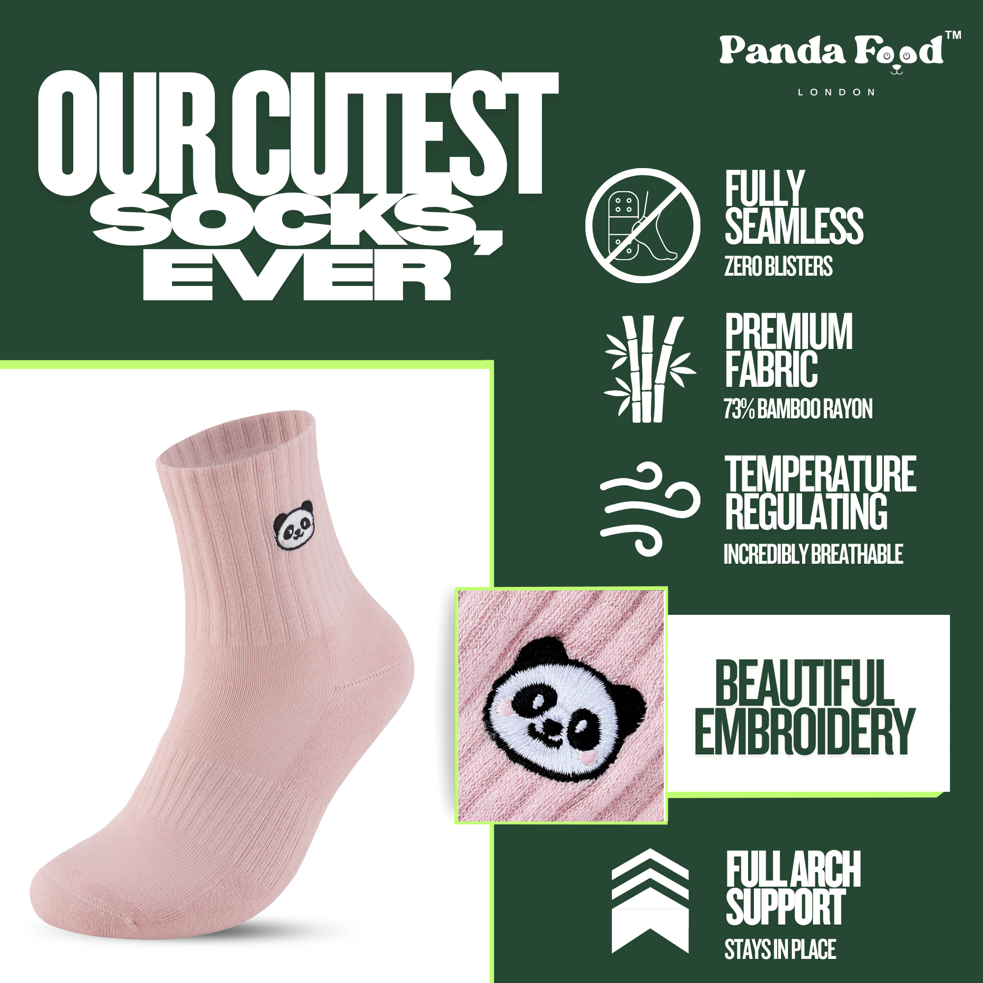 Bamboo Embroidered Animal Socks - REGN