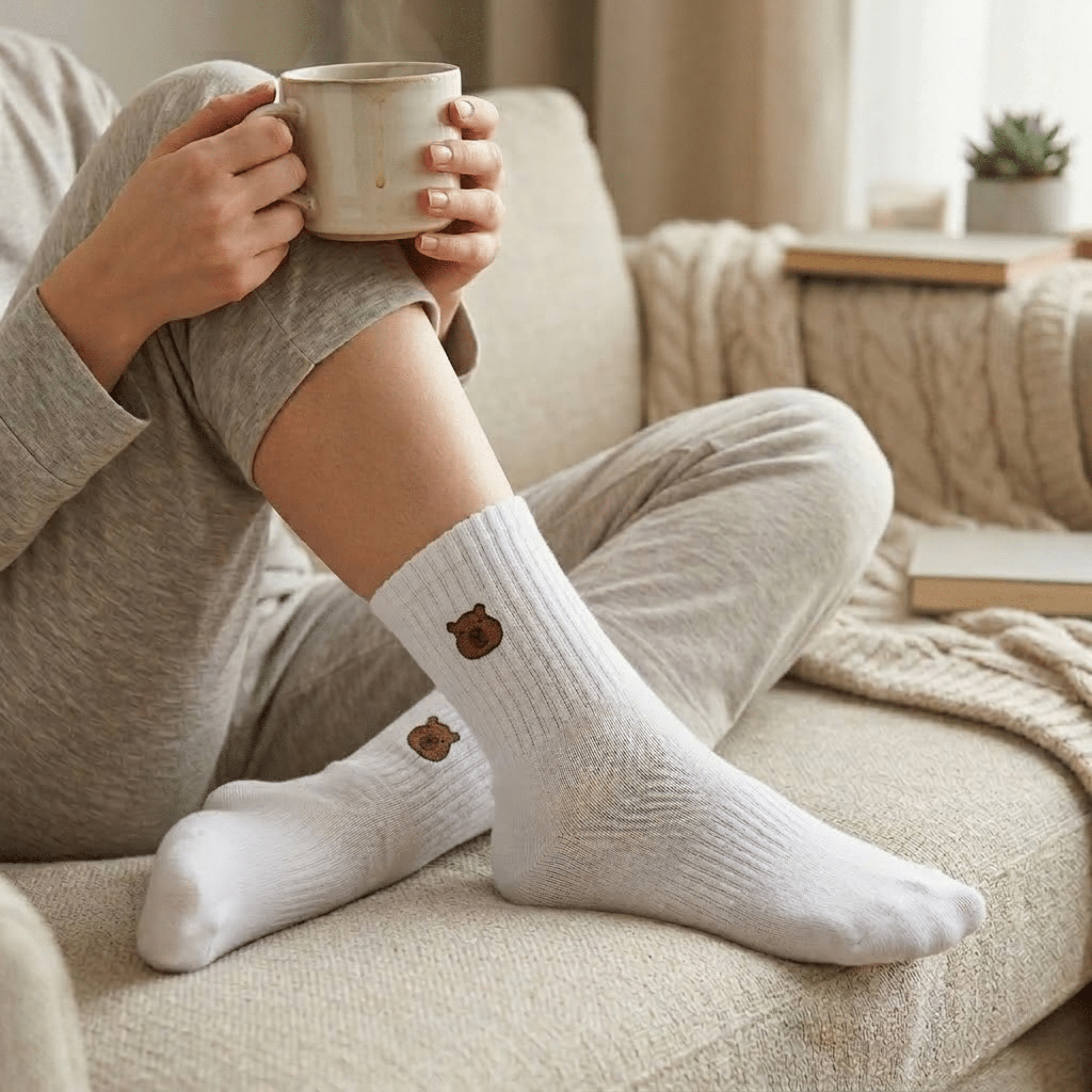Bamboo Embroidered Animal Socks - REGN