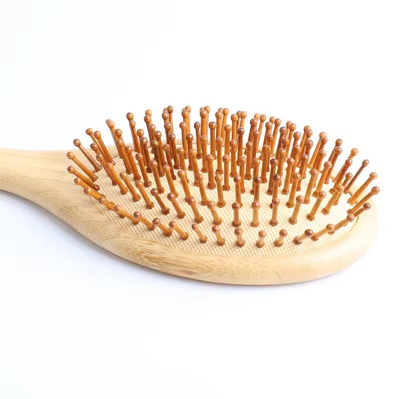 Bamboo Plastic Free Hair Brush For All Hair Types, Easy To Clean Hairbrush - REGN